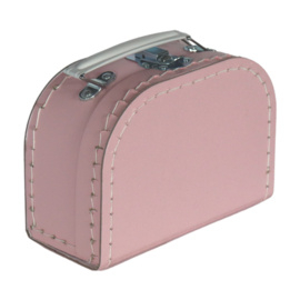 Kartonnen koffertje baby roze - 16 cm