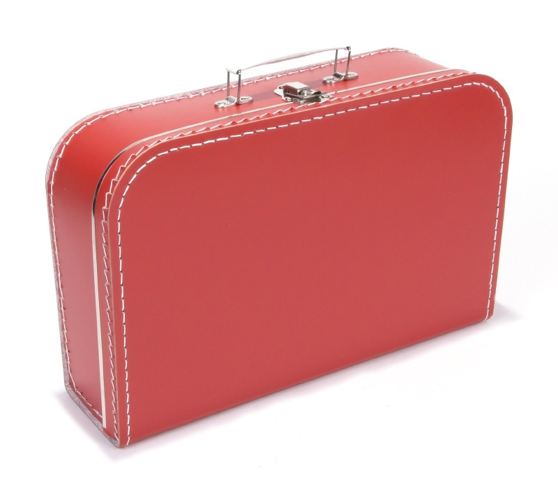 Kartonnen koffertje rood - 35 cm