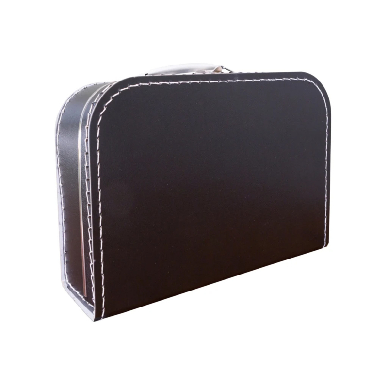 Kartonnen koffertje zwart - 30 cm