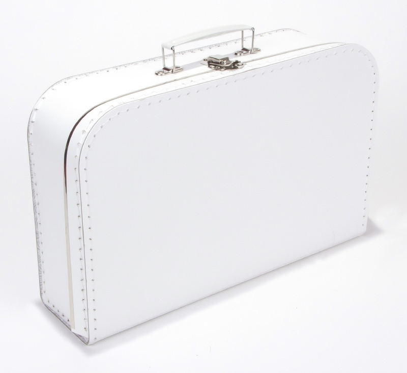 Kartonnen koffertje wit - 35 cm