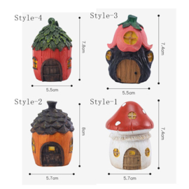 Nieuwe Creatieve Mini Hars Tuin Paddestoel Beeldjes Bloem Dennenappel Huis