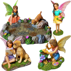 Fairy Garden Miniature Pond Kit - Figurines and Accessories Set of 5 pcs