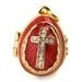 Crystal Cross on Red Faberge Inspired Pendant
