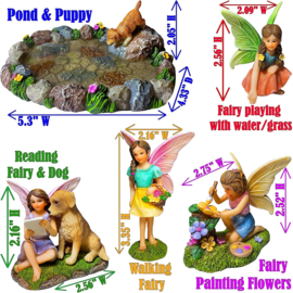 Fairy Garden Miniature Pond Kit - Figurines and Accessories Set of 5 pcs