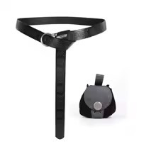 Kunstleer middeleeuwse heuptas met trekkoord en bedrukte riemcombo