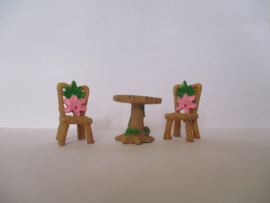 1 pcs tafel of 2 stuks stoel met bloem licht