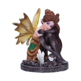 Amber Auburn Crystal Fairy Figurine