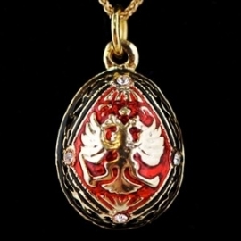 Double-Headed Eagle Faberge Inspired Egg Pendant