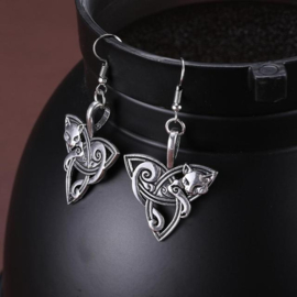 Viking fox triquetra dier celtics knoop oorbellen zilver vrouwen drop oorbel sieraden magische bovennatuurlijke amulet 2023