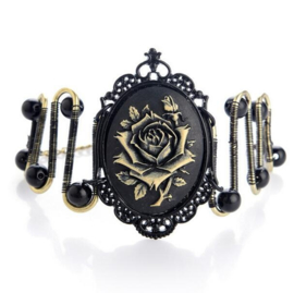 zwart rose  steampunk armband