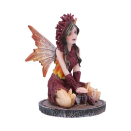 Poppy Red Crystal Fairy Figurine
