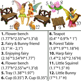 Miniature Figurines and Accessories Starter Kit - Fairy Garden Set of 12 pcs
