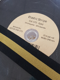 Elastiek streep goud 40mm
