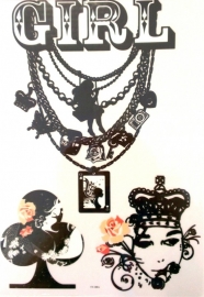 Strijksticker A4 Girl