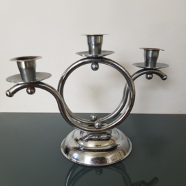 Tafelkandelaar Chroom, 3 kaarsen