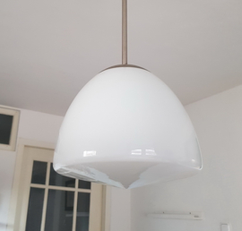 Grote Oude Schoollamp , Opalineglas.