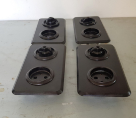 Bakeliet Inbouw Combinatie Klakschakelaar/ WCD