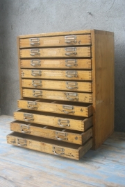 Oud ladenblokje met 10 lades