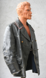Vintage Lederen PTT jas.