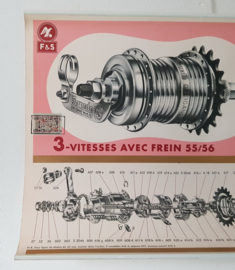 Jaren 50 poster   "Torpedo 3-versnellingsnaaf met rem"