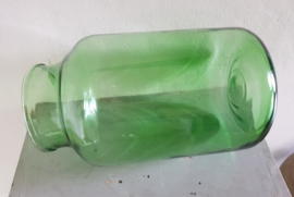Groot formaat Groene Glazen Vaas. Mondgeblazen.