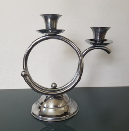 Tafelkandelaar Chroom, 2 kaarsen