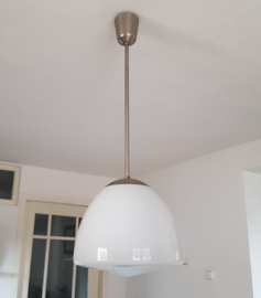Grote Oude Schoollamp , Opalineglas.