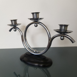 art deco tafelkandelaartje, bakelieten voet.