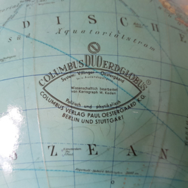 Grote Glazen Columbus globe met verlichting