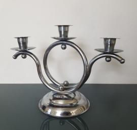 Tafelkandelaar Chroom, 3 kaarsen