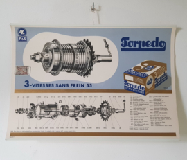 Jaren 50 poster "Torpedo 3-versnellingsnaaf zonder rem"
