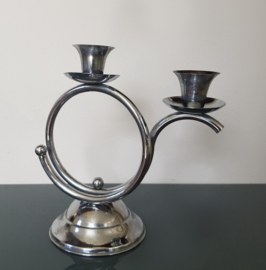 Tafelkandelaar Chroom, 2 kaarsen