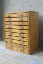 Oud ladenblokje met 10 lades