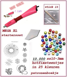 Mega startersset XL kleur hotfix applicator roze