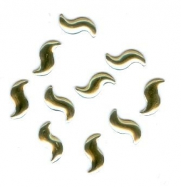 2 hotfix curve goud 9x5mm 100 stuks