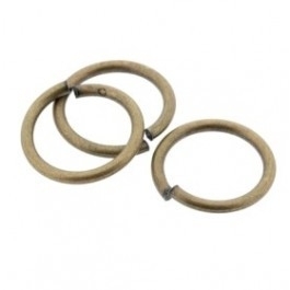 090779 12mm open ring dik (Mat goud/brons) prijs per stuk