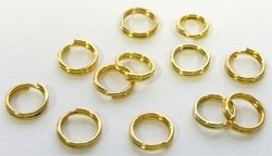 090162 10 stuks Goud metaal dubbel ringetje rond 10mm