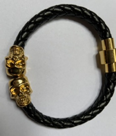 Skelet goud/zwart armband