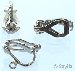 090639 Oorclip met oogje 14x6mm (Nikkelkleur)