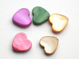 060035 schelp hart per 3 stuks diverse kleuren