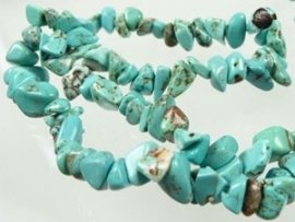 030028 Natuursteen Imitation Turquoise onregelmatig 5-13mm  streng 40 cm