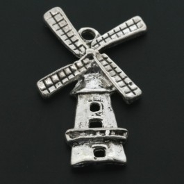 090692 Bedel Molen, 28x16mm (Antiek zilverkleur)