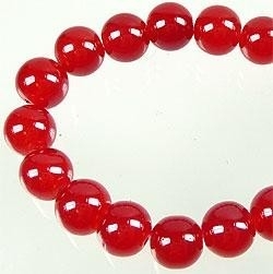 110272 Glaskralen rond met mooie glans ± 12mm (Rood) 10 stuks