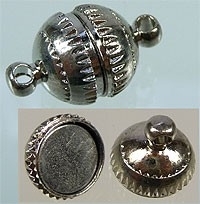 Metaal magnetische sluiting 17x10mm  (zilver)