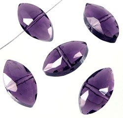110289 Glaskralen kristal facet geslepen plat ovaal ± 16x9x7mm (Purple Velvet)