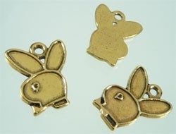 090309 Hanger  konijn (bunny) goud  22x18mm