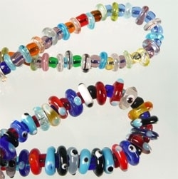 110165 Mix glas rondel multicolor ± 4-8mm =/- 550 stuks