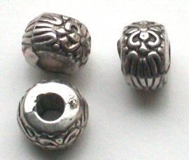 190144 Kraal oud zilver met franse lelie, metal look.