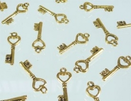 090341 Hanger sleutel goudkleur 20 x 7 mm