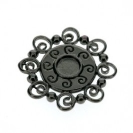 090623 Zwart metalen tussenzetsel klassiek ss30 27mm